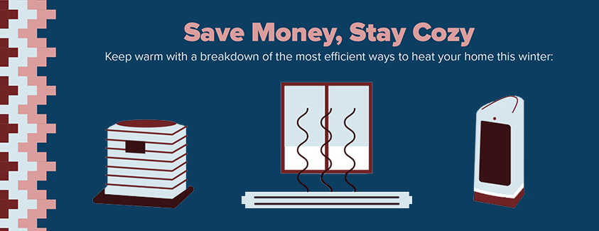 Save money, stay cozy. Keep warm with a breakdown of the most efficient ways to heat your home this winter.