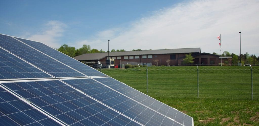 Community solar panels at Roxboro