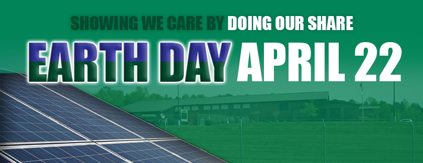 Showing we care by doing our share. Earth Day April 22. Image of PEMC solar panels.