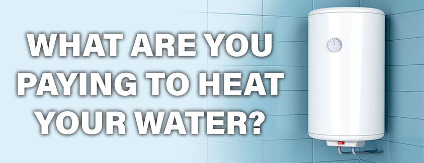 What are you paying to heat your water? Image of water heater.