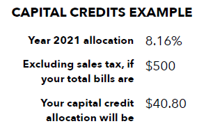 Capital Credit Example 2021