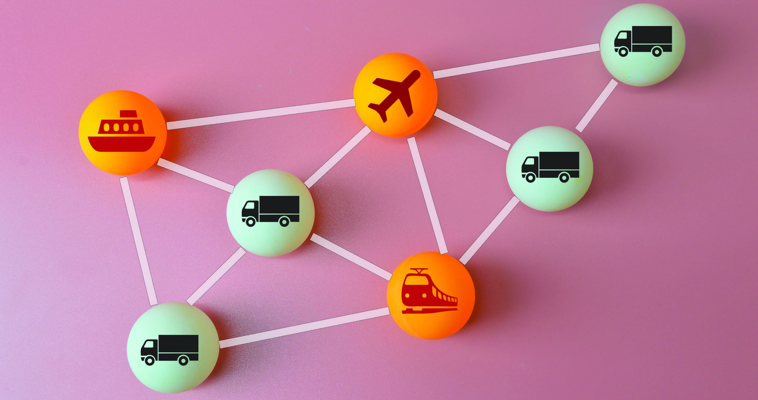 Supply Chain connection graphic showing planes, trains, and boats connected highlighting supply chain issues 