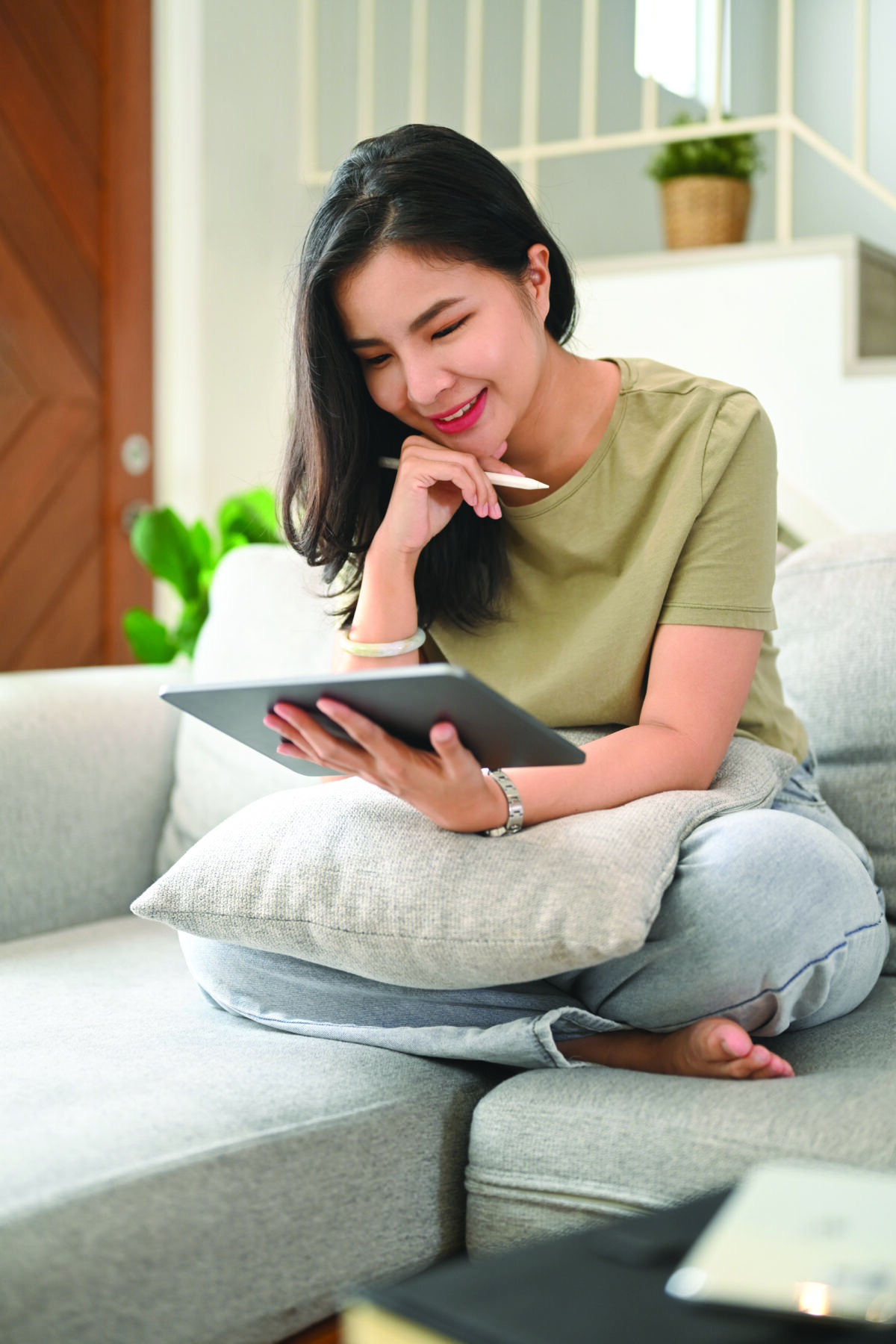 Reading on Computer Tablet